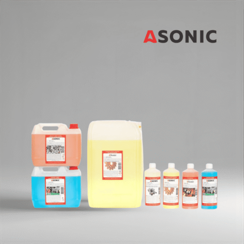 ASONIC AS-MIX ultrasonic multipurpose cleaning solution, versatile detergent for industrial, lab and workshop use.
