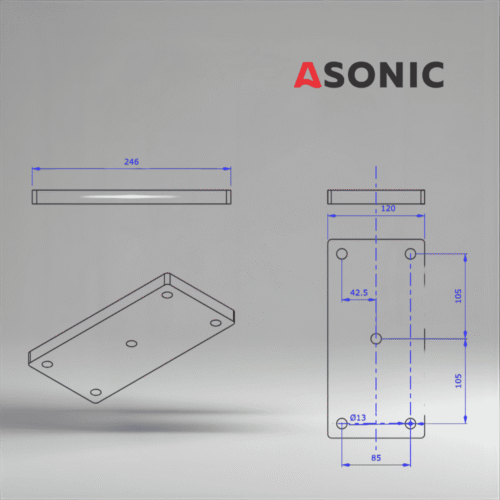 ASONIC HEATER-1000W-5 śrub-3 zewnętrzny grzejnik do zbiornika myjki ultradźwiękowej