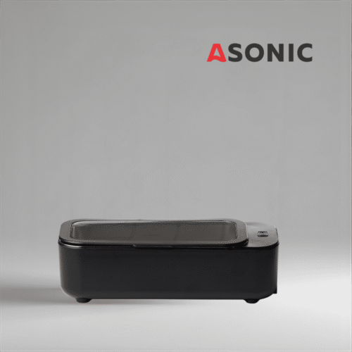 ASONIC HOME-450black myjka ultradźwiękowa, kompaktowa czarna konstrukcja do czyszczenia biżuterii, okularów i małych przedmiotów.