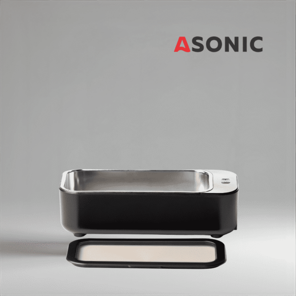 ASONIC HOME-450black kąpiel ultradźwiękowa, elegancka i przenośna myjka do użytku domowego, przeznaczona do codziennych akcesoriów.