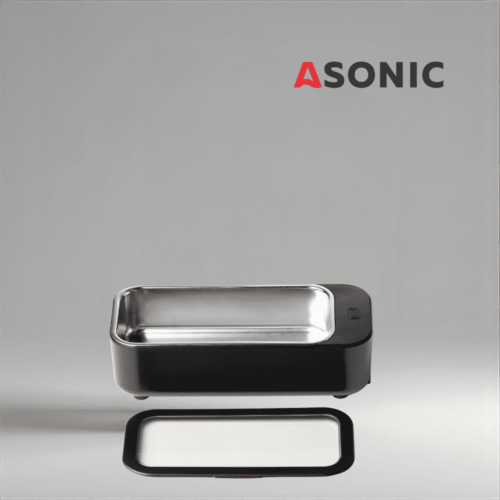ASONIC HOME-450black myjka ultradźwiękowa, nowoczesna czarna konstrukcja do precyzyjnego czyszczenia małych przedmiotów wartościowych w domu.