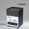 Czarna myjka ultradźwiękowa ASONIC MED 2L z zamkniętą pokrywą do czyszczenia instrumentów medycznych i laboratoryjnych