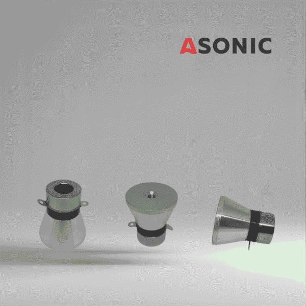 Przetwornik ultradźwiękowy ASONIC 28 kHz 60 W, wydajny komponent przeznaczony do przemysłowych myjek ultradźwiękowych.