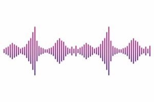 Wykres przedstawiający fale ultradźwiękowe z czerwonymi liniami pośrodku reprezentującymi drgania dźwiękowe.