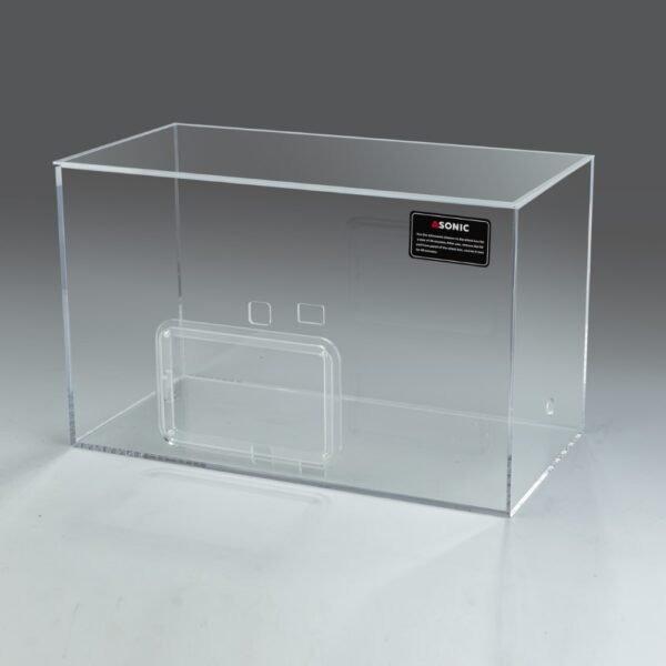 Cicha obudowa ASONIC do myjek ultradźwiękowych o pojemności 3 l, sprzedawana oddzielnie lub razem z urządzeniem do czyszczenia.